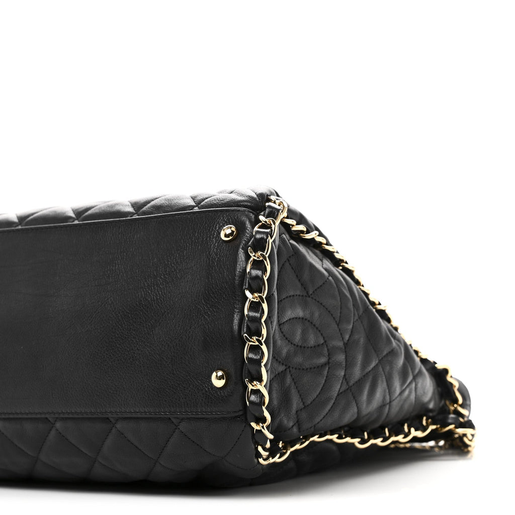 Chanel Calfskin Quilted Large Chain Me Hobo Black