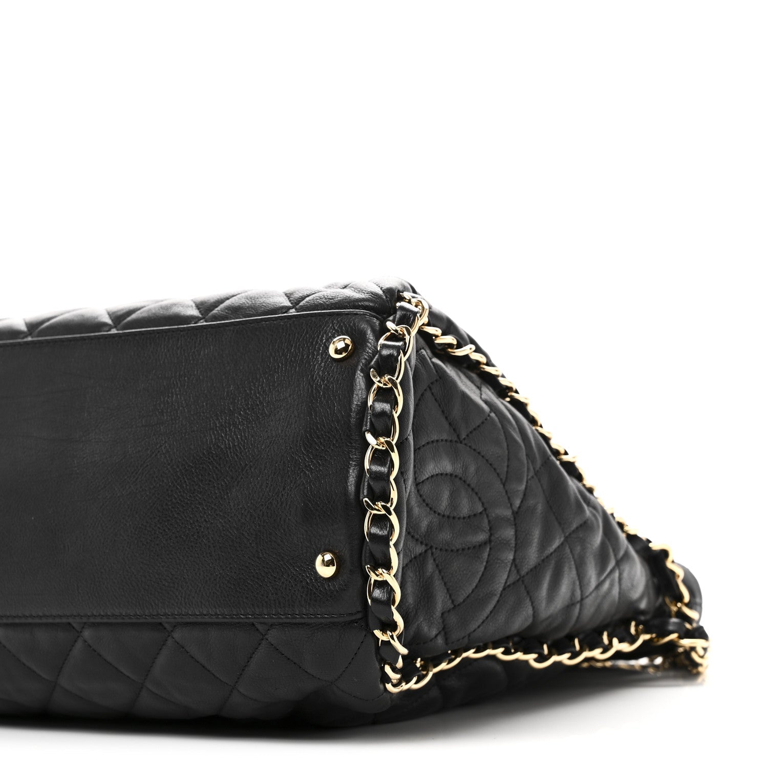 Chanel Calfskin Quilted Large Chain Me Hobo Black