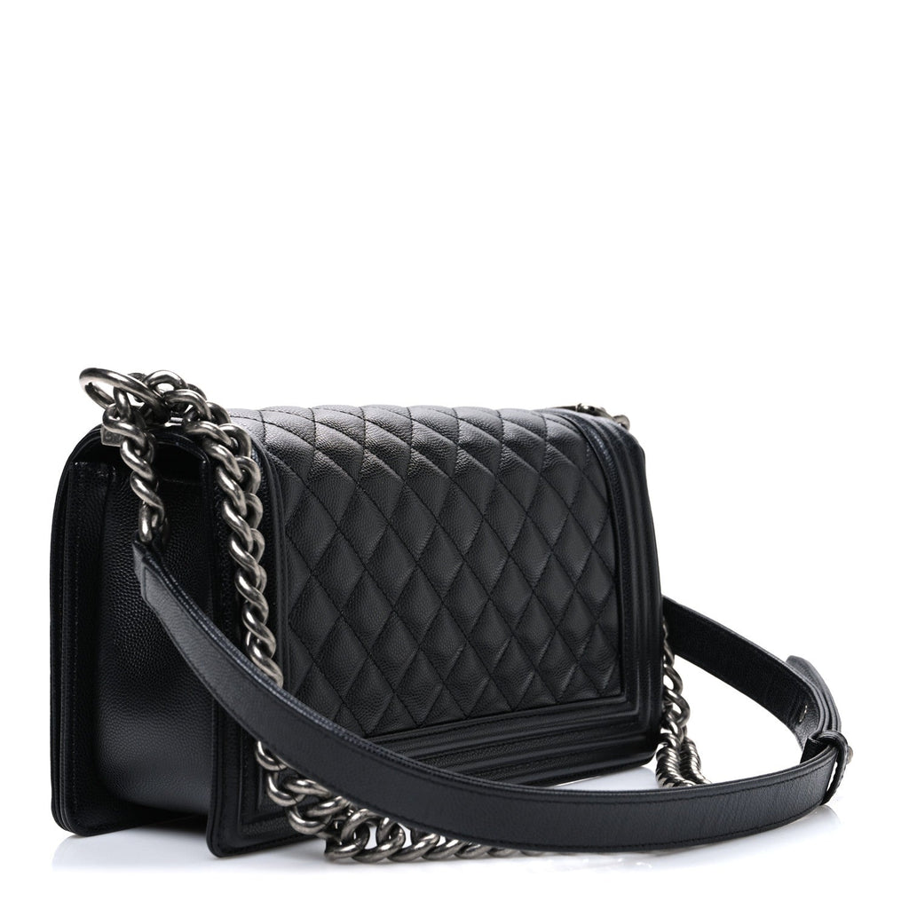 Chanel Caviar Quilted Medium Boy Flap Black