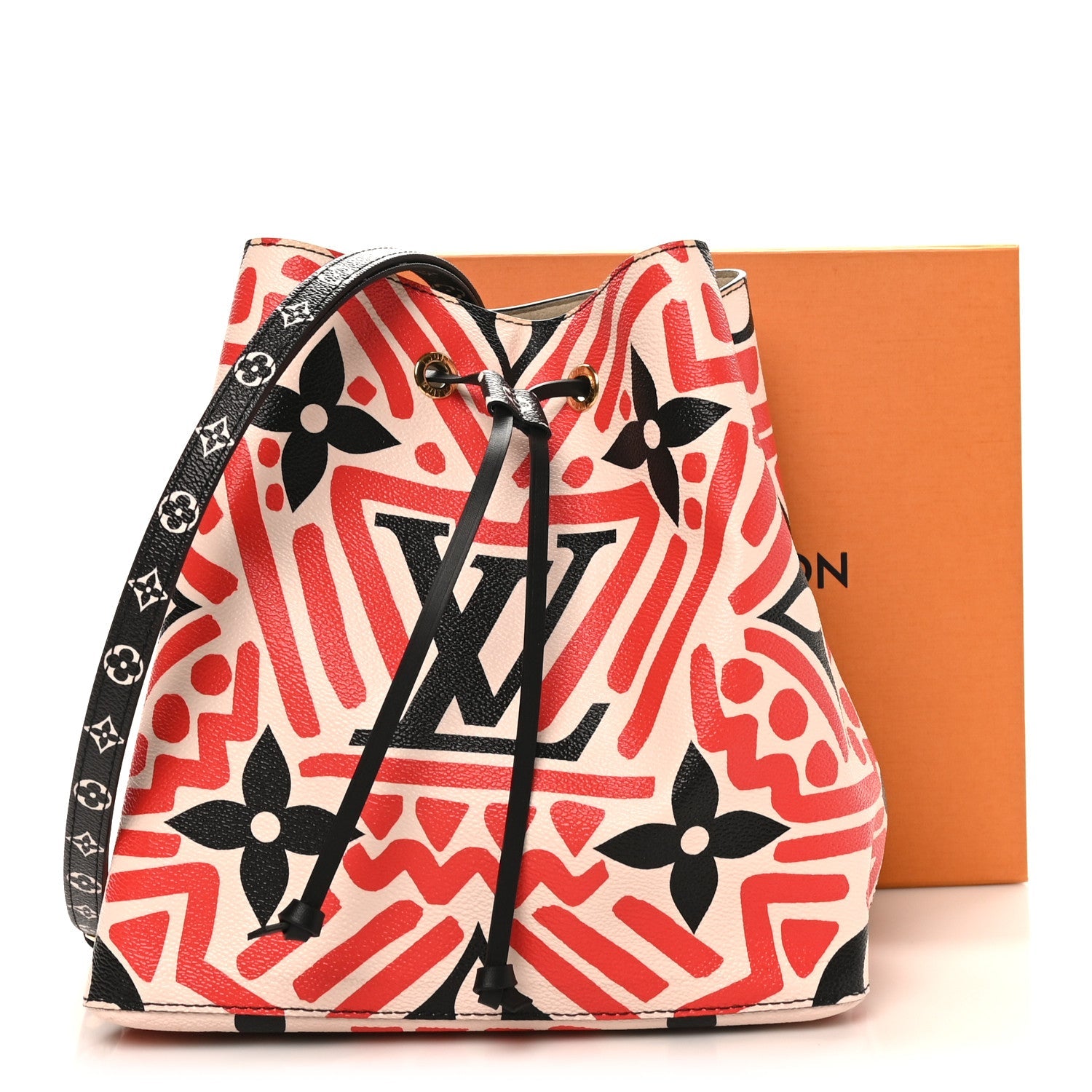 Louis Vuitton Monogram Giant Crafty NeoNoe MM Creme Rouge Black