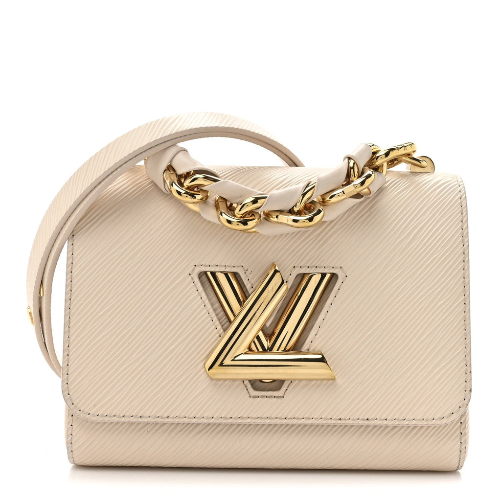 Louis Vuitton Epi Twist Braided Chain Shoulder Bag PM Quartz White