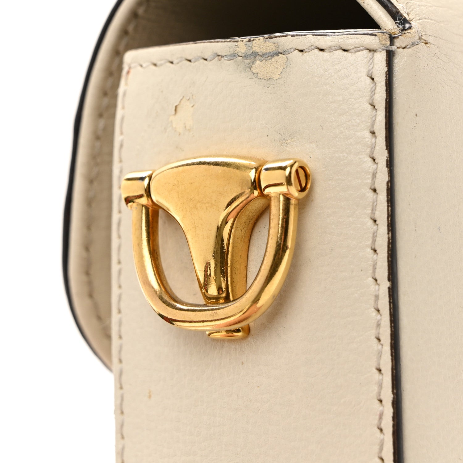 Gucci Azalea Calfskin Web Mini Horsebit 1955 Shoulder Bag Mystic White