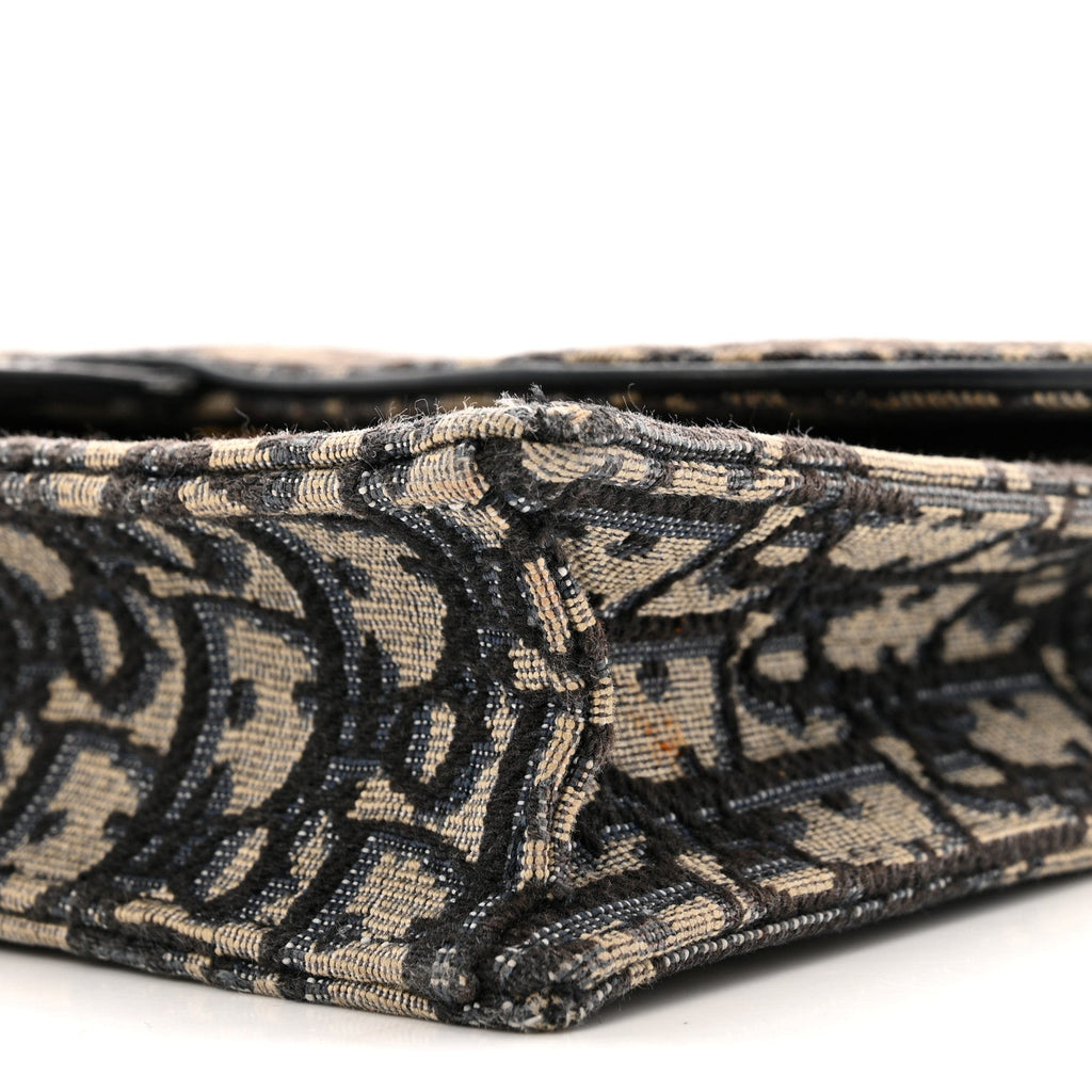 Christian Dior Oblique Saddle Chain Pouch Blue