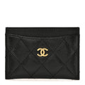 Caviar Quilted Card Holder Black