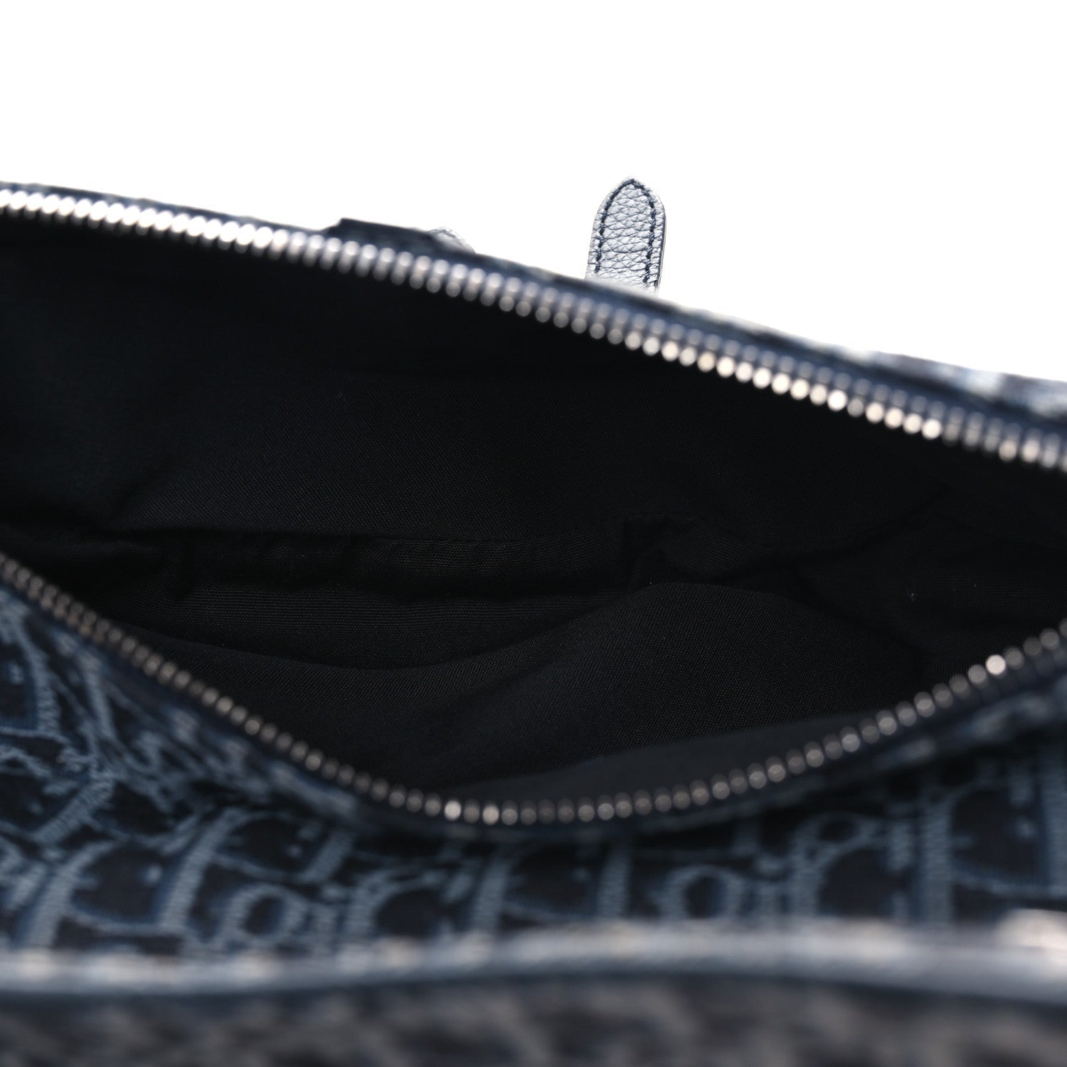 Christian Dior Oblique Mens Saddle Bag Black Blue