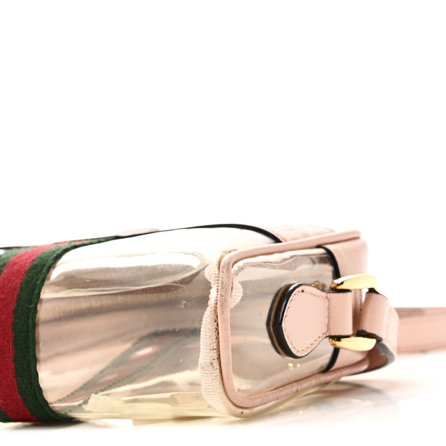 Gucci Vinyl Web Mini Ophidia Transparent Shoulder Bag Perfect Pink