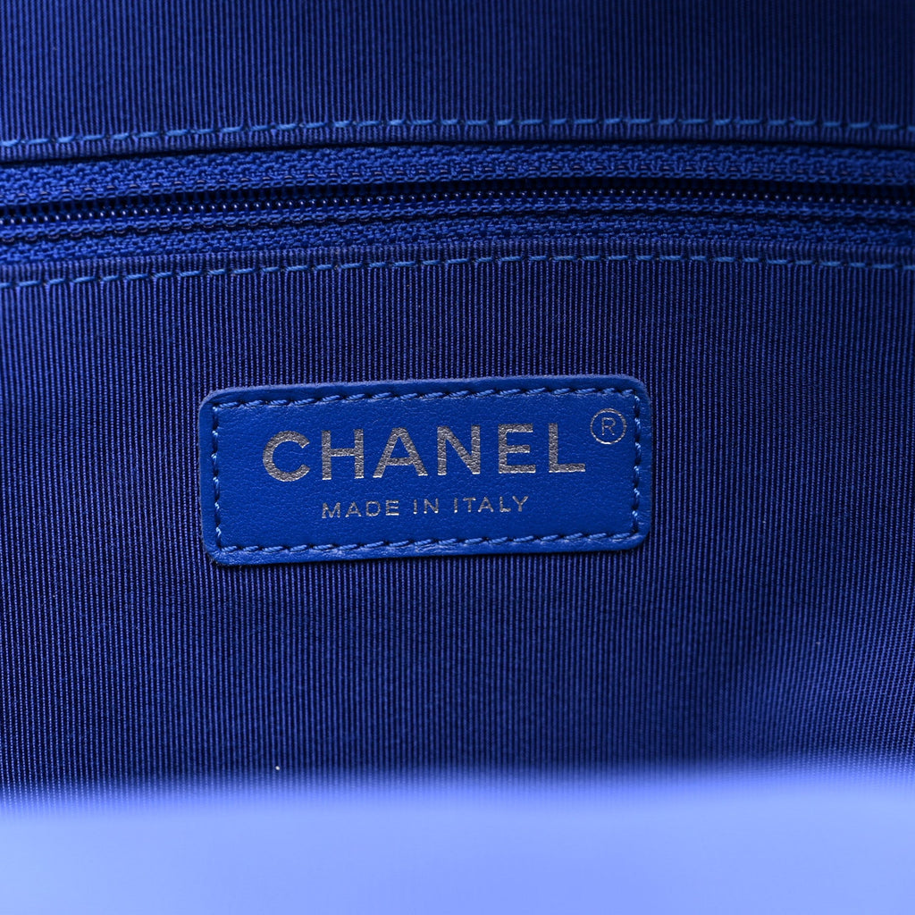 Chanel Canvas Cruise La Pausa Print Backpack Blue Multicolor