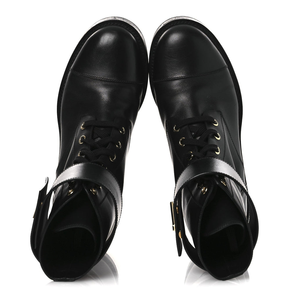 Louis Vuitton Calfskin Wonderland Ranger Boots 37.5 Black