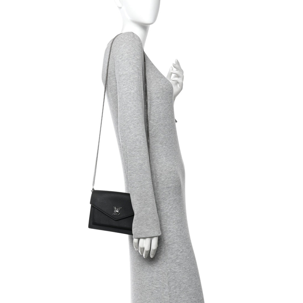 Louis Vuitton Soft Calfskin My Lockme Chain Pochette Black