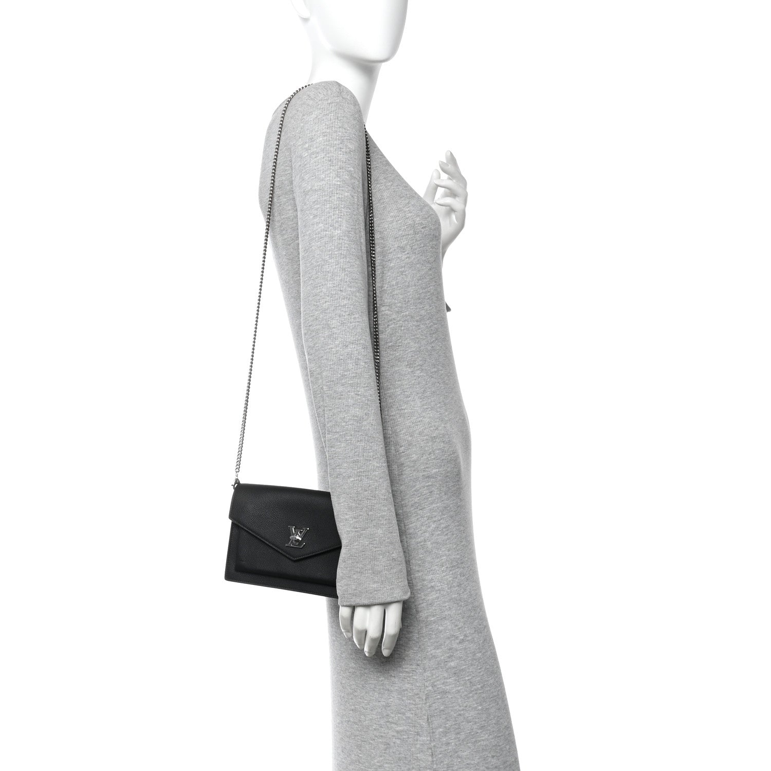 Louis Vuitton Soft Calfskin My Lockme Chain Pochette Black