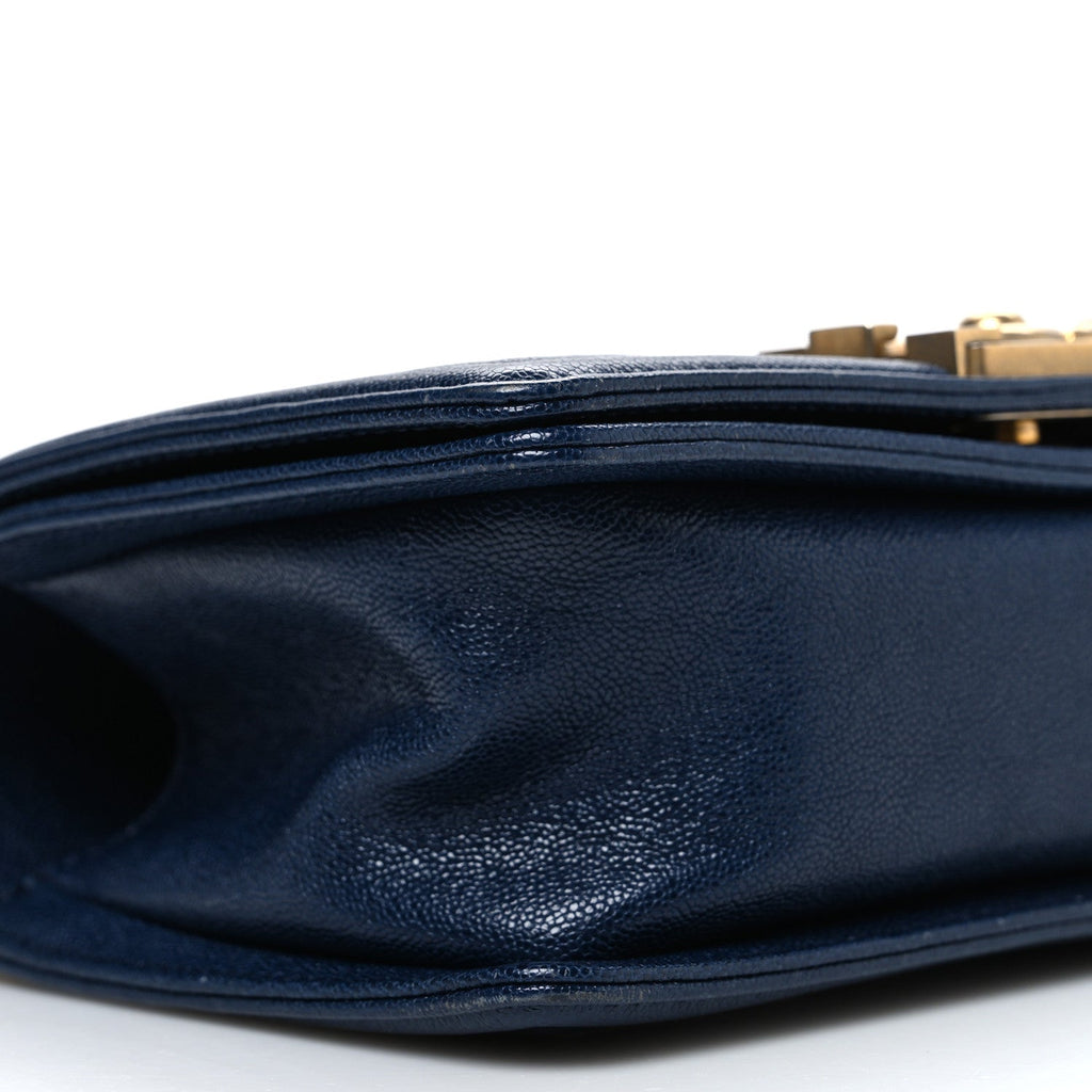 Chanel Caviar Quilted Small Boy Flap Dark Blue