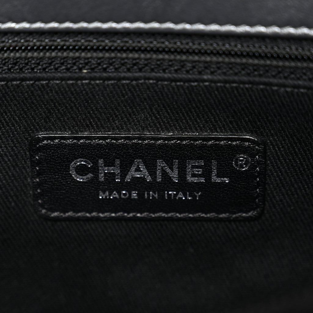 Chanel Metallic Aged Calfskin Quilted Small Coco Handle Flap Charcoal