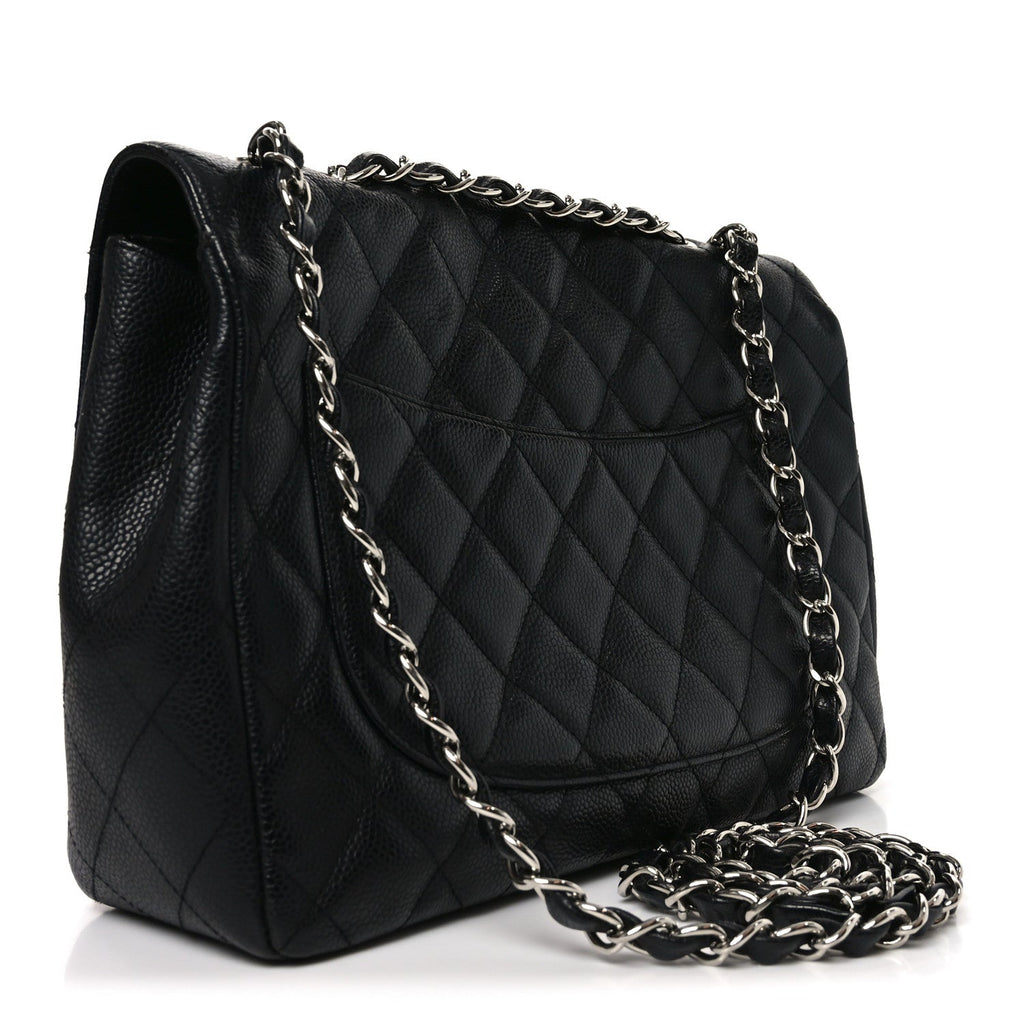 Chanel Caviar Quilted Jumbo Single Flap Black