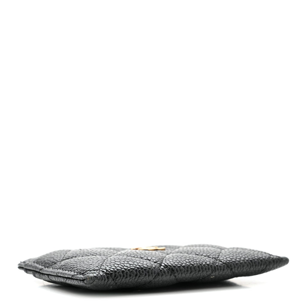Caviar Quilted Card Holder Black