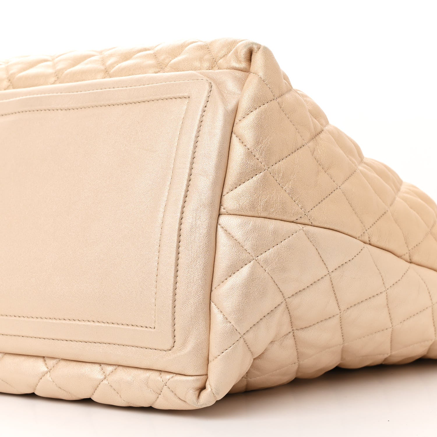 Chanel Metallic Lambskin Quilted Large Coco Cocoon Tote Light Gold