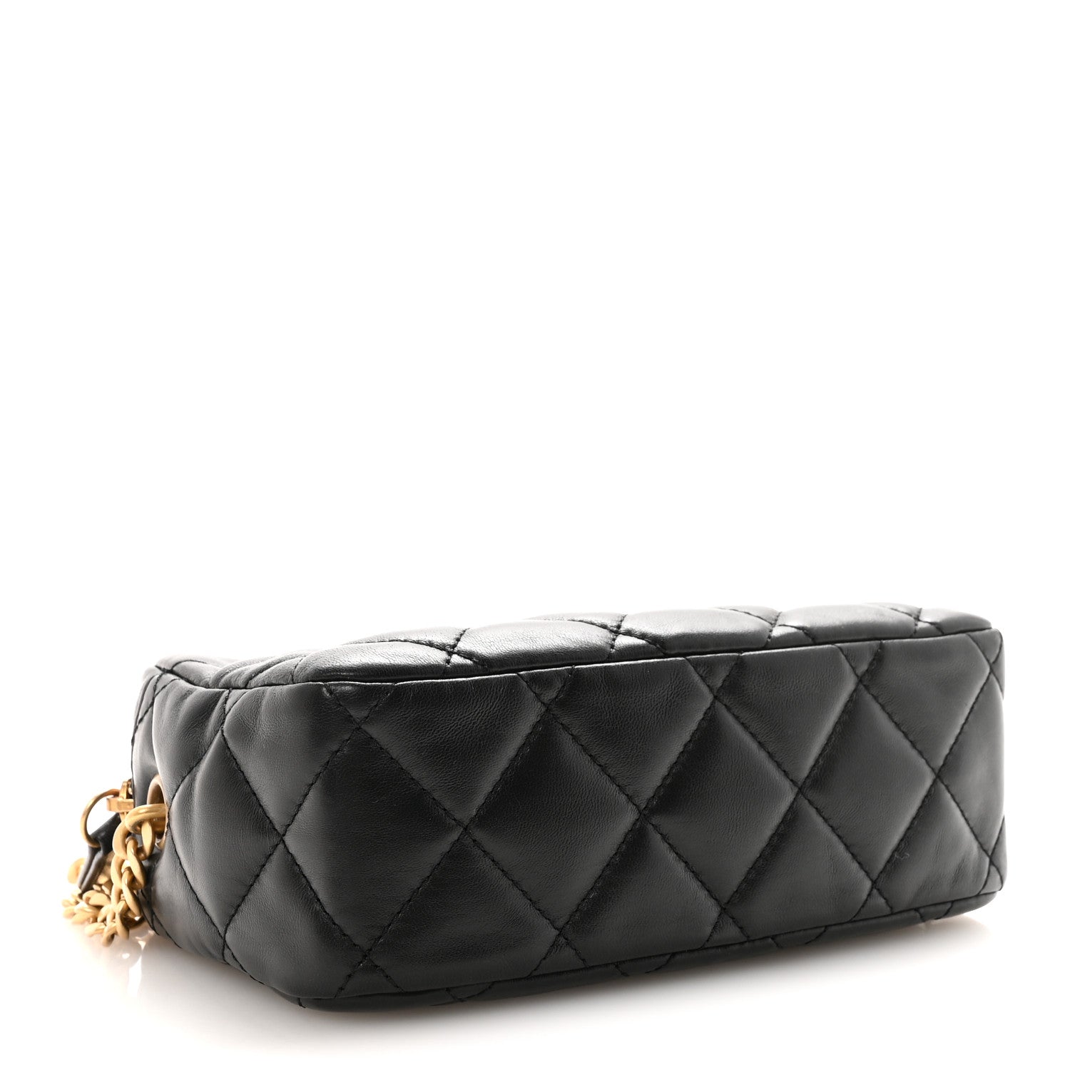 Chanel Lambskin Quilted Mini Pillow Crush Camera Case Black