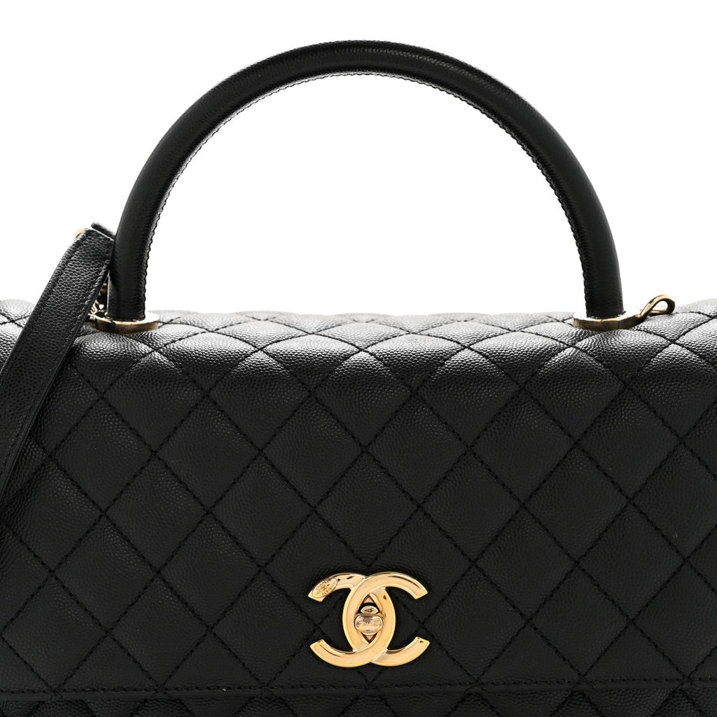 Chanel Caviar Quilted Small Coco Handle Flap Black