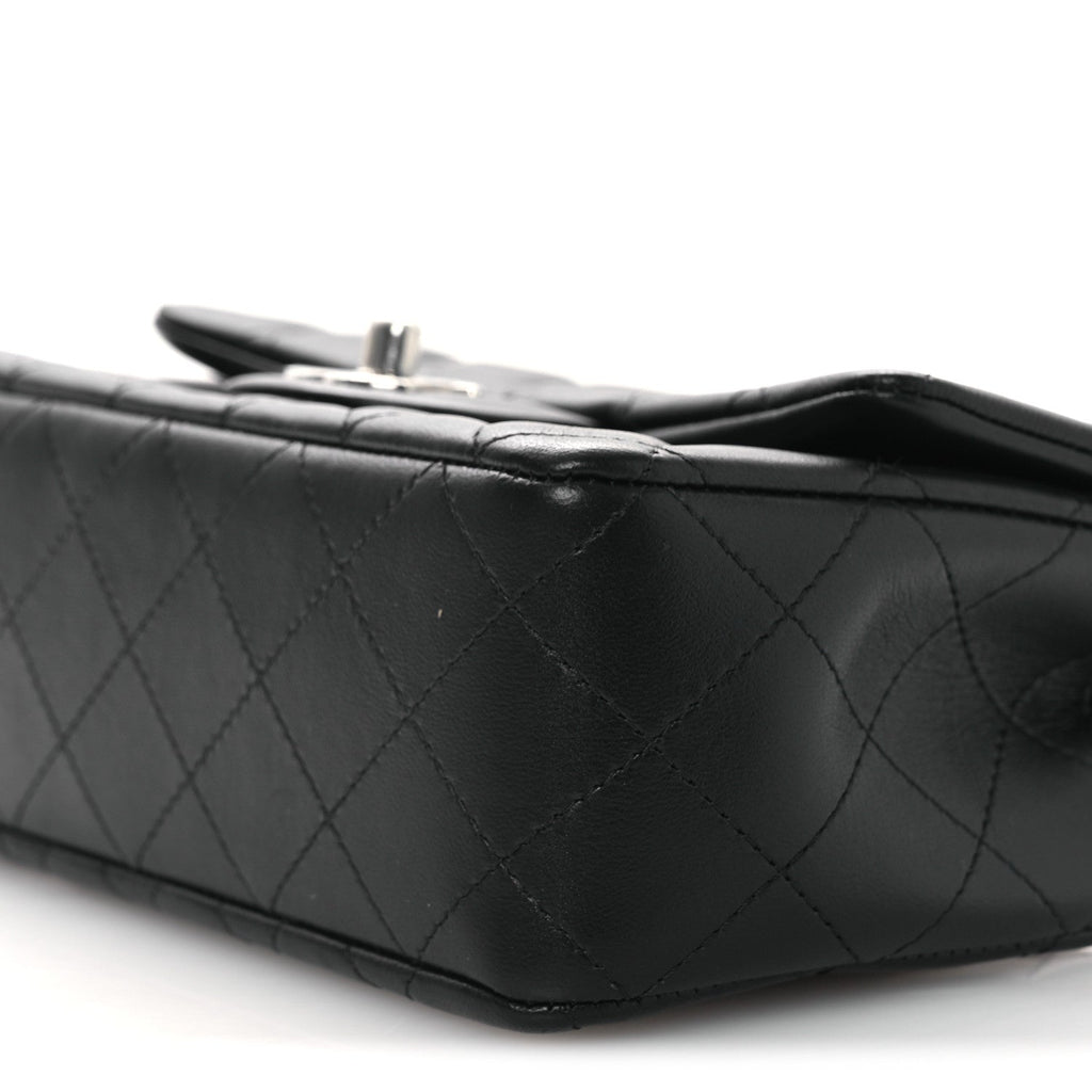 Chanel Lambskin Quilted Mini Rectangular Flap Black