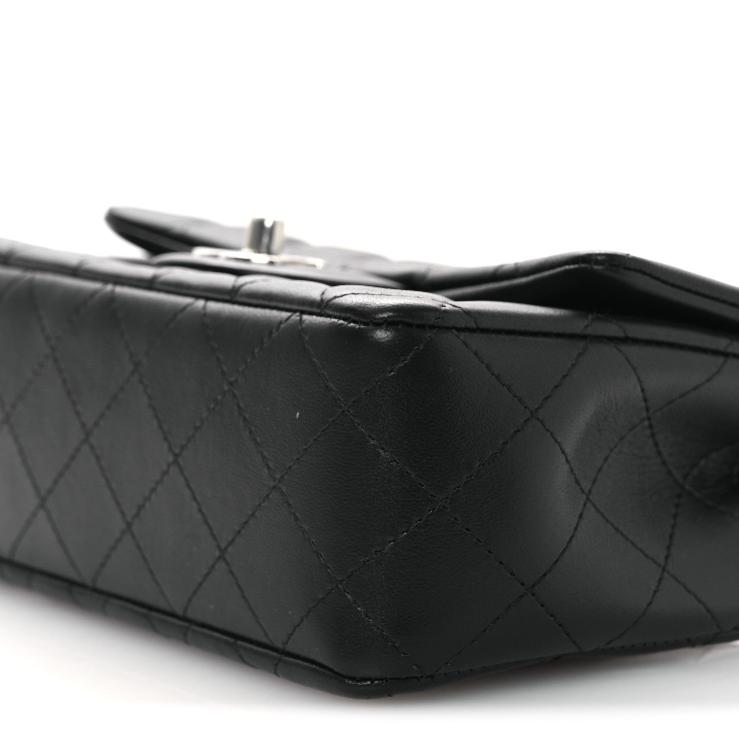Chanel Lambskin Quilted Mini Rectangular Flap Black