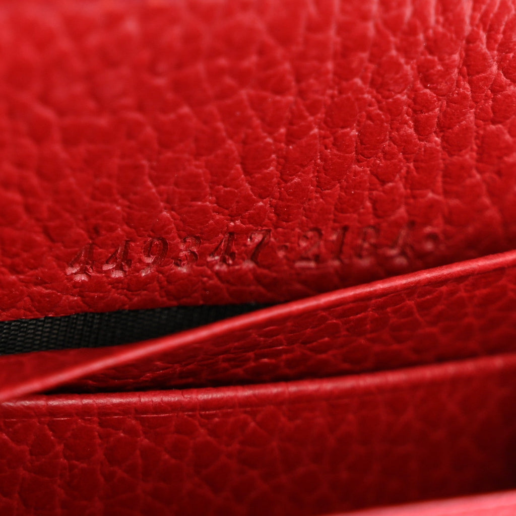 Gucci Dollar Calfskin GG Zip Around Wallet Red