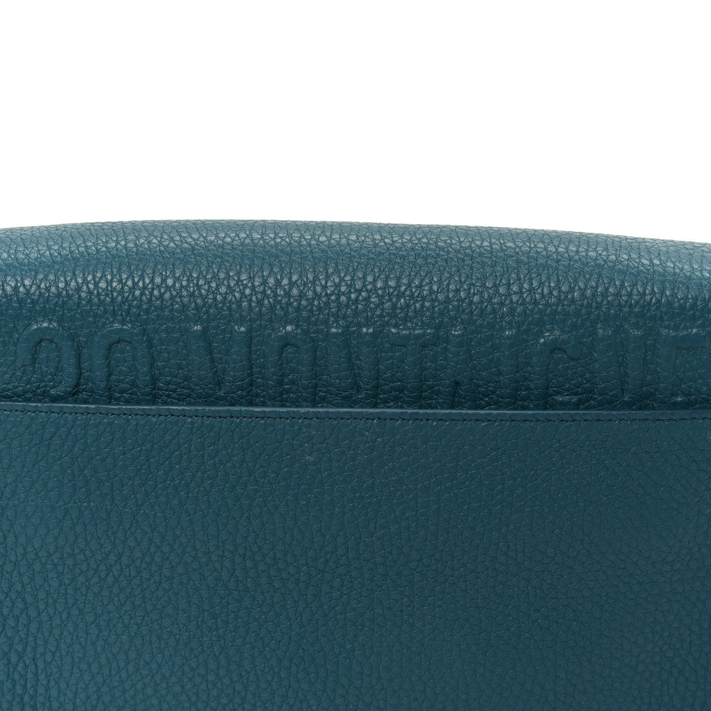 Christian Dior Grained Calfskin Medium Bobby Flap Steel Blue