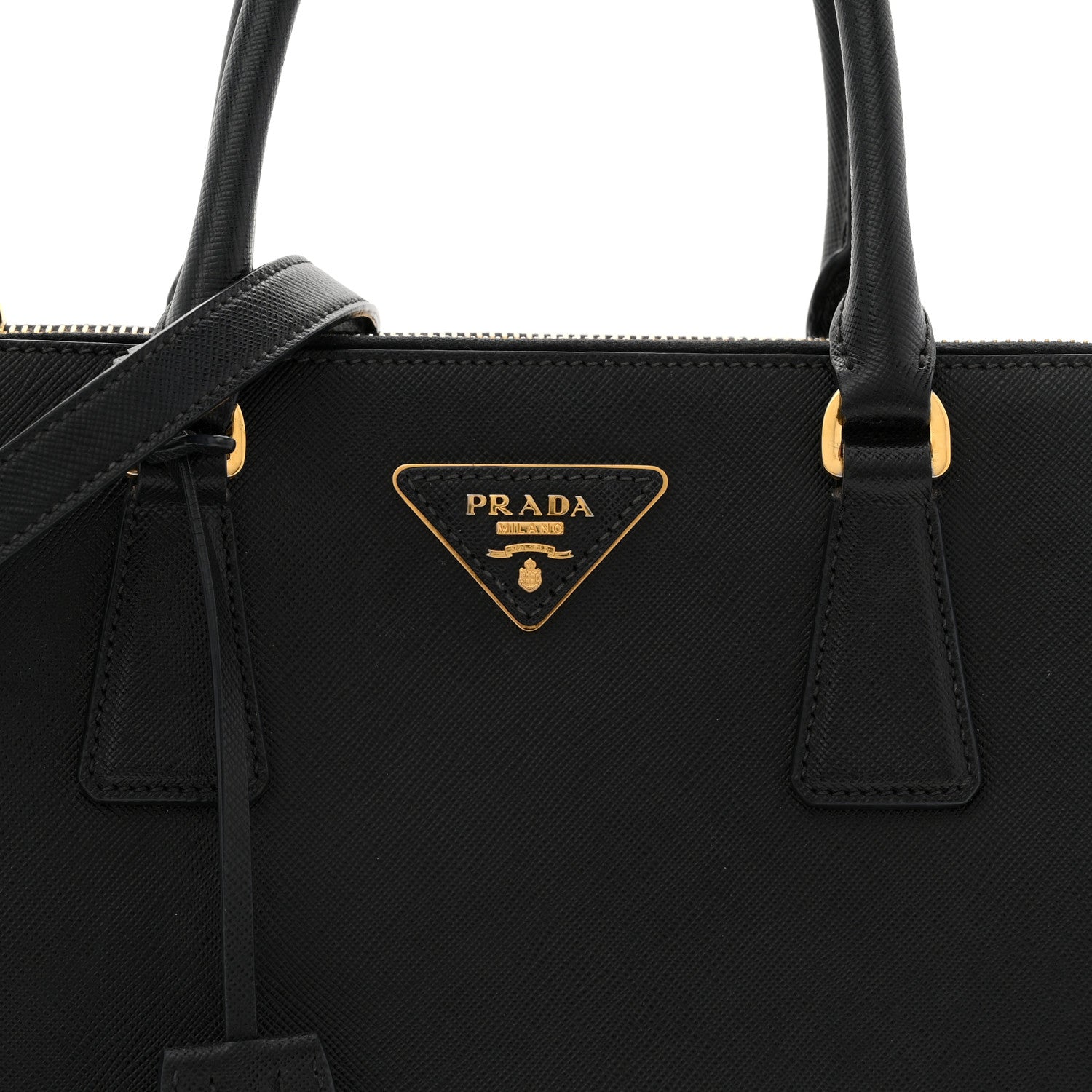 Prada Saffiano Small Galleria Double Zip Tote Black