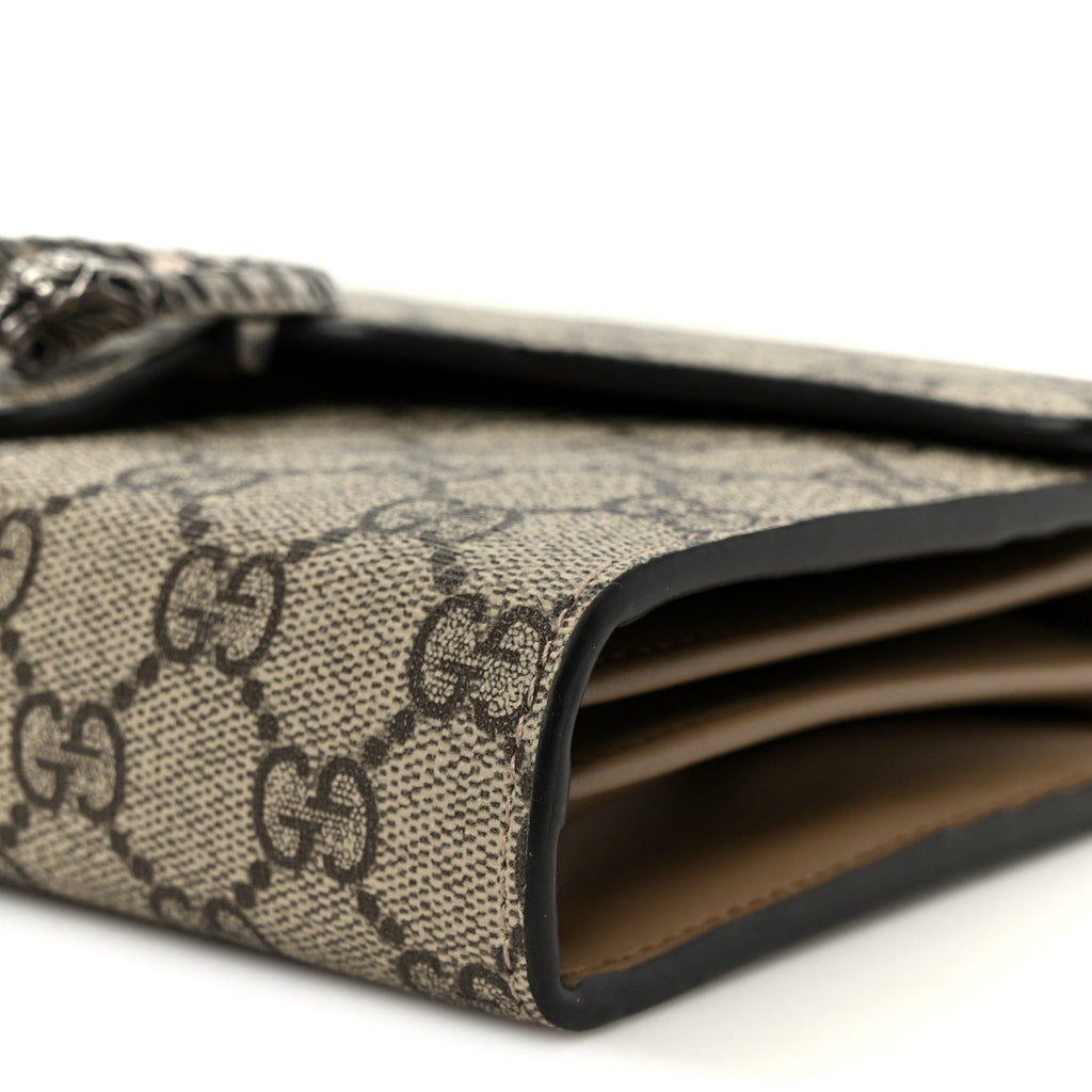 Gucci GG Supreme Monogram Mini Dionysus Chain Wallet Beige Taupe