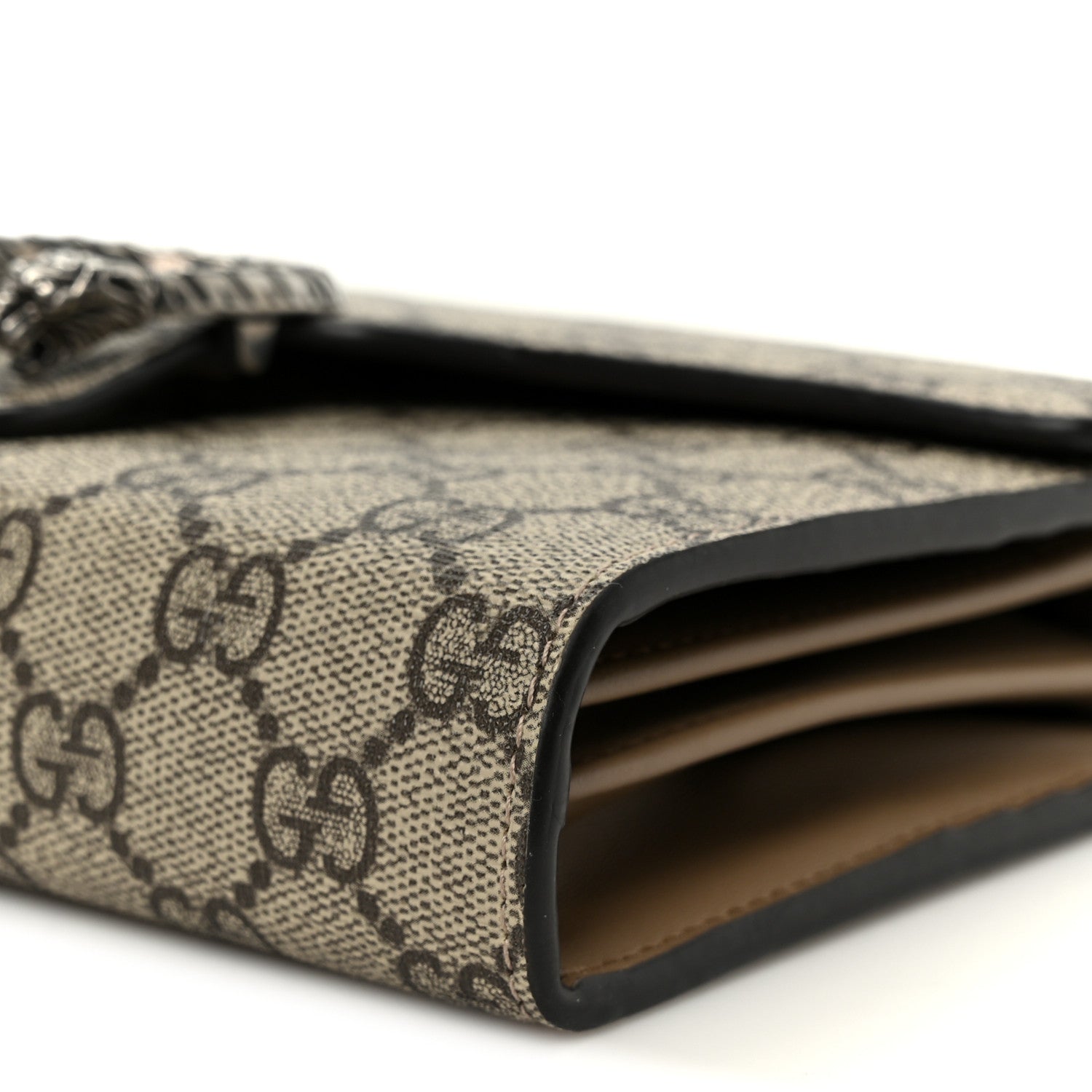 Gucci GG Supreme Monogram Mini Dionysus Chain Wallet Beige Taupe