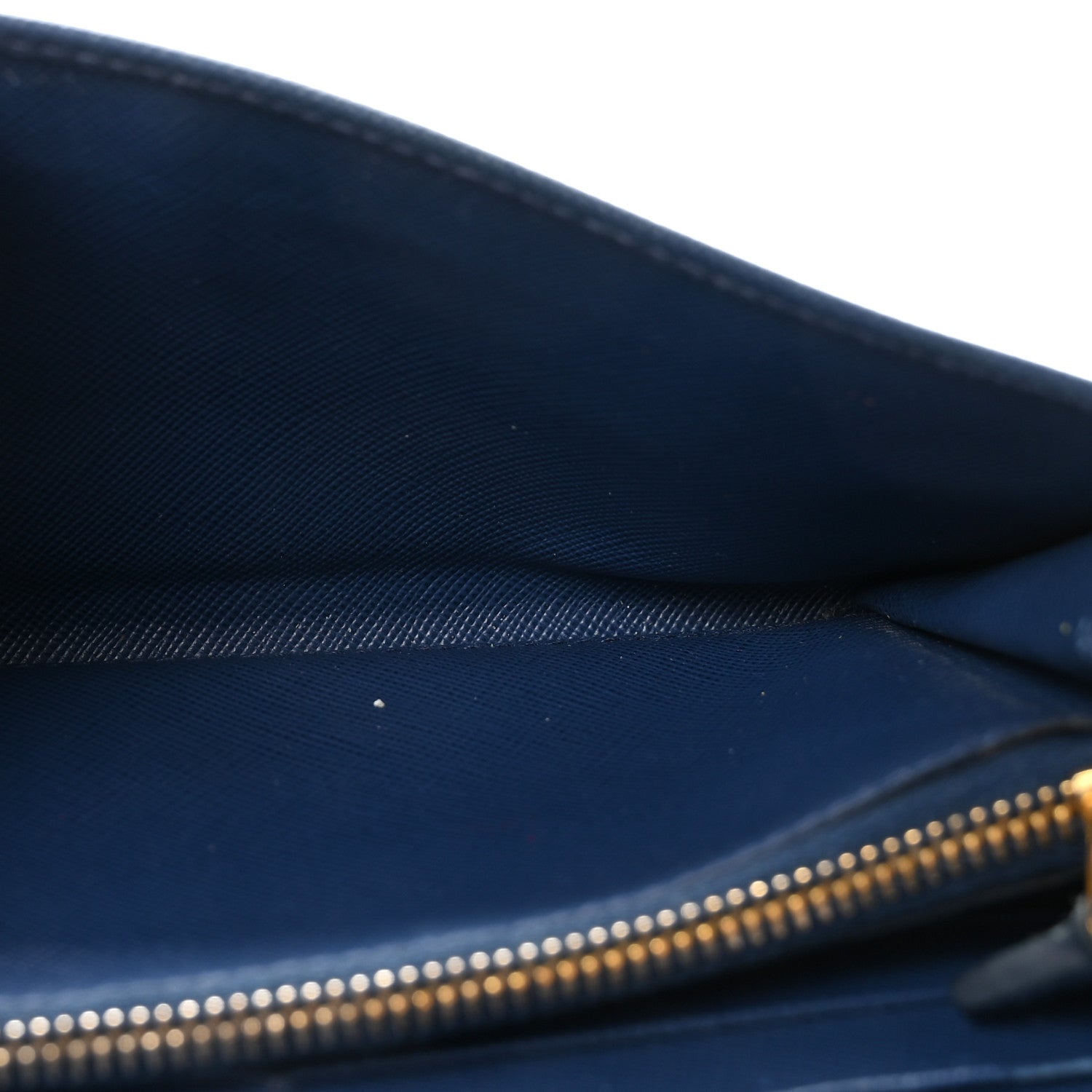 Prada Saffiano Metal Continental Flap Travel Wallet Bluette
