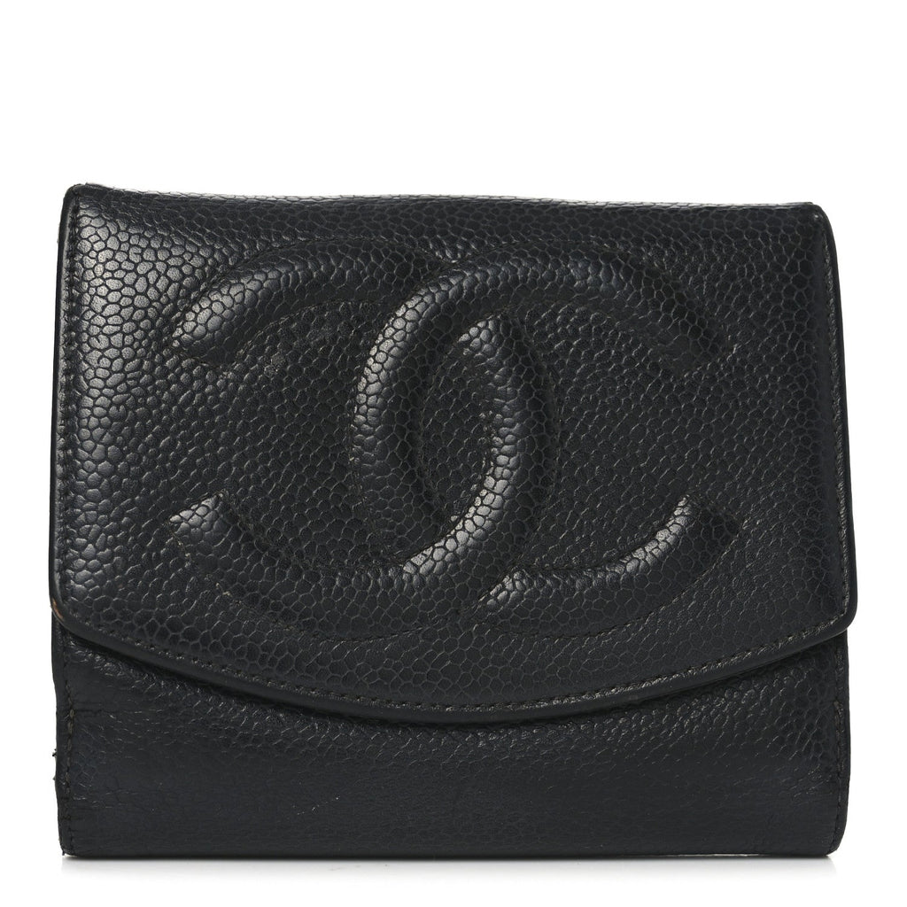Caviar Timeless CC Compact French Wallet Black