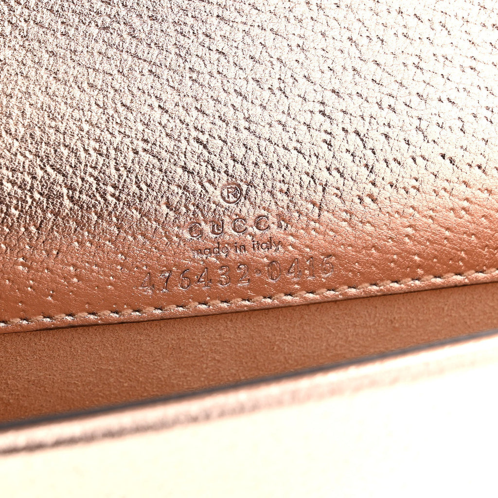 Gucci Metallic Calfskin Super Mini Dionysus Shoulder Bag Rose Gold
