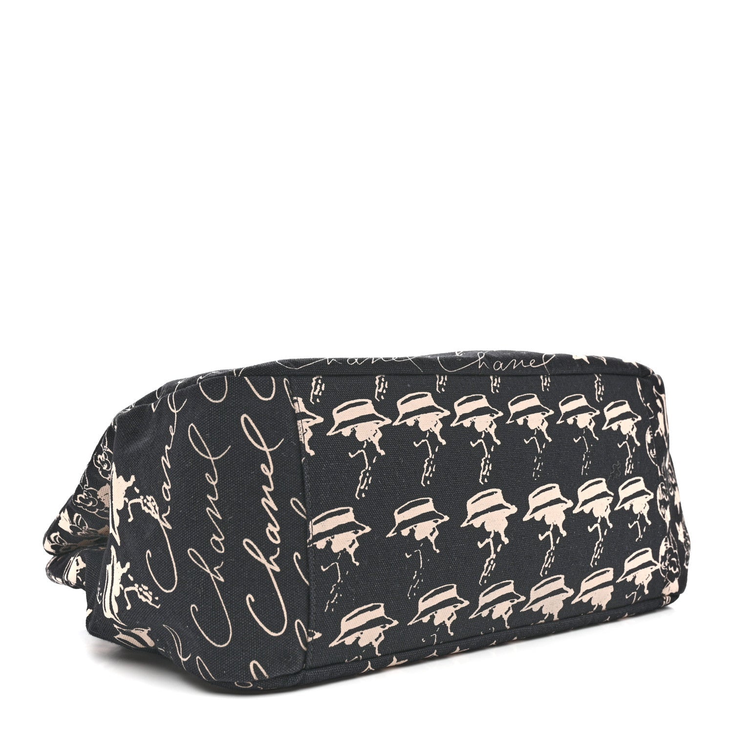 Chanel Canvas Camellia Flower Tote Black