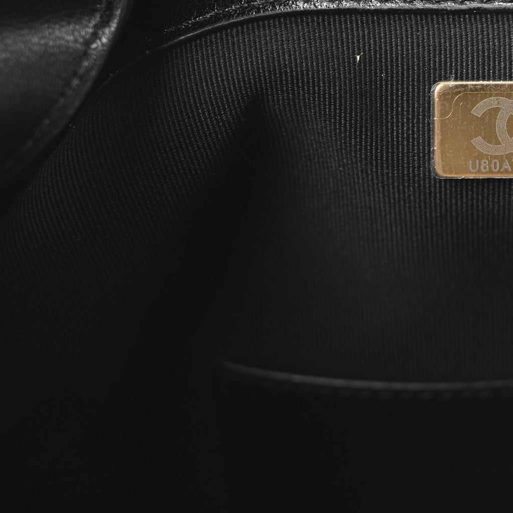Chanel Suede Calfskin Shiny Lambskin Quilted Small Coco Base Shopping Bag Beige Black