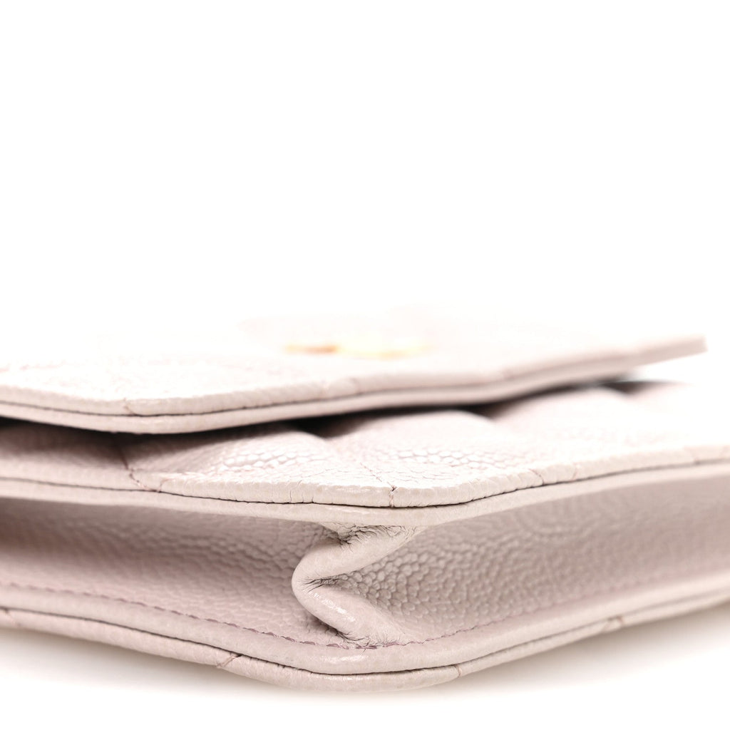 Chanel Caviar Quilted Miss Coco Clutch With Chain Light Purple