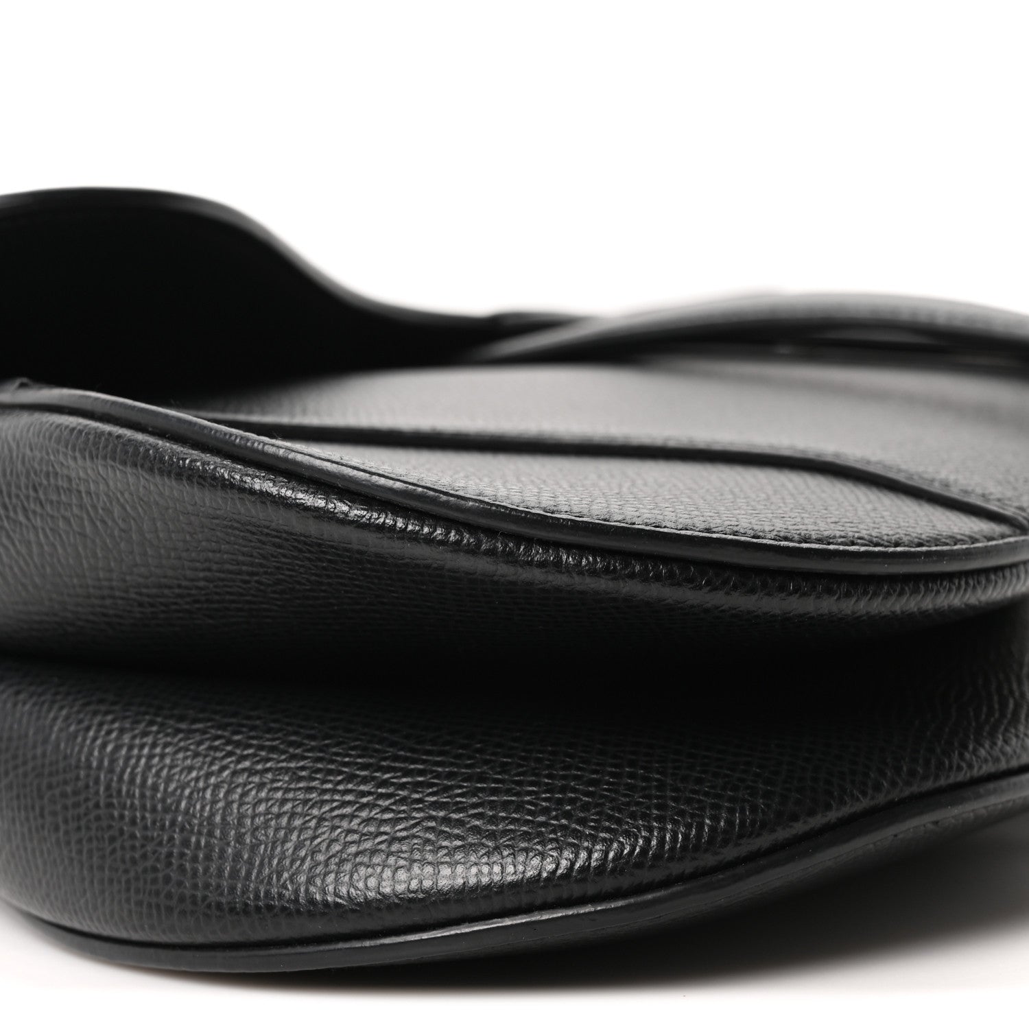 Christian Dior Grained Calfskin Saddle Bag Black