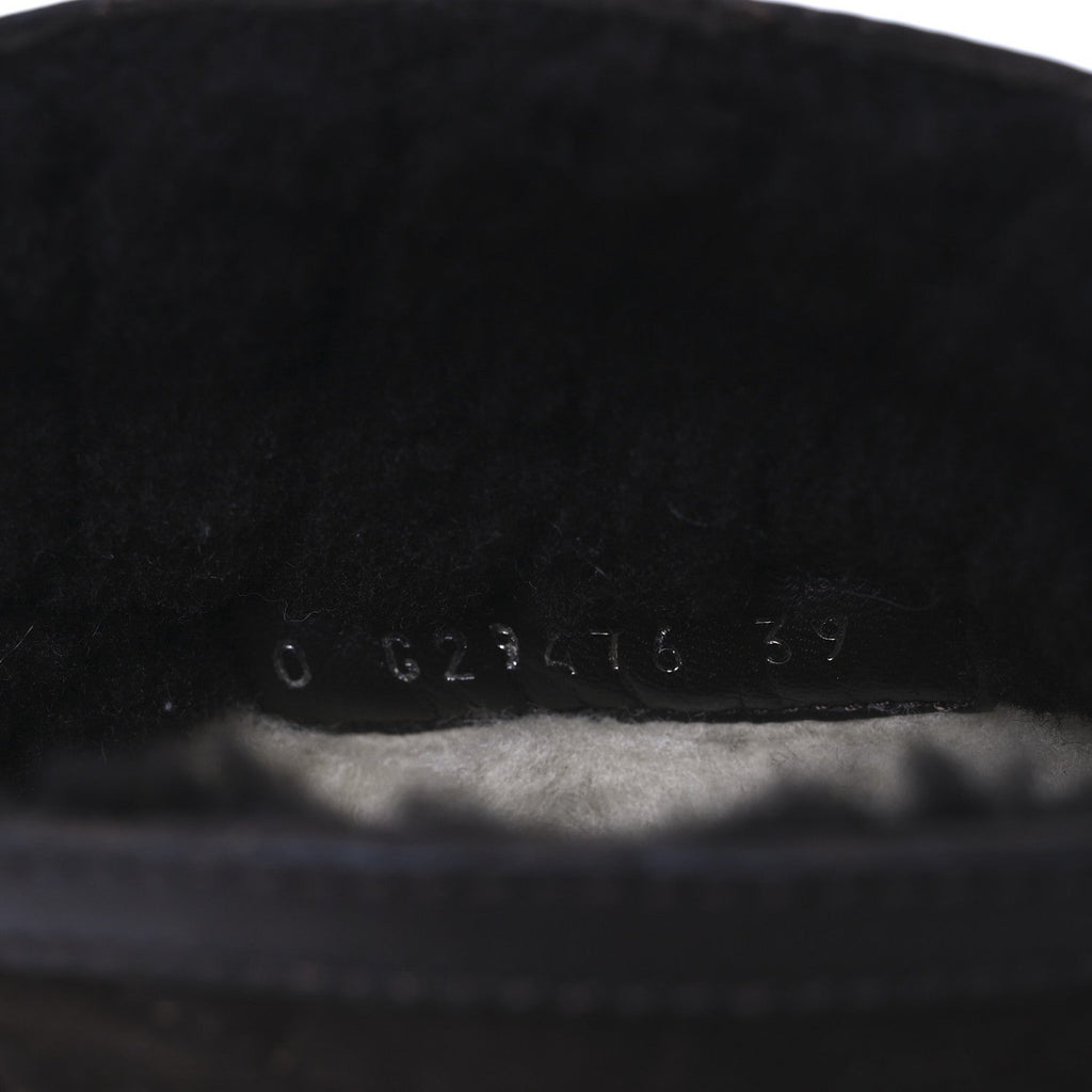 Chanel Suede Calfskin Shearling Cap Toe CC Short Boots 39 Brown
