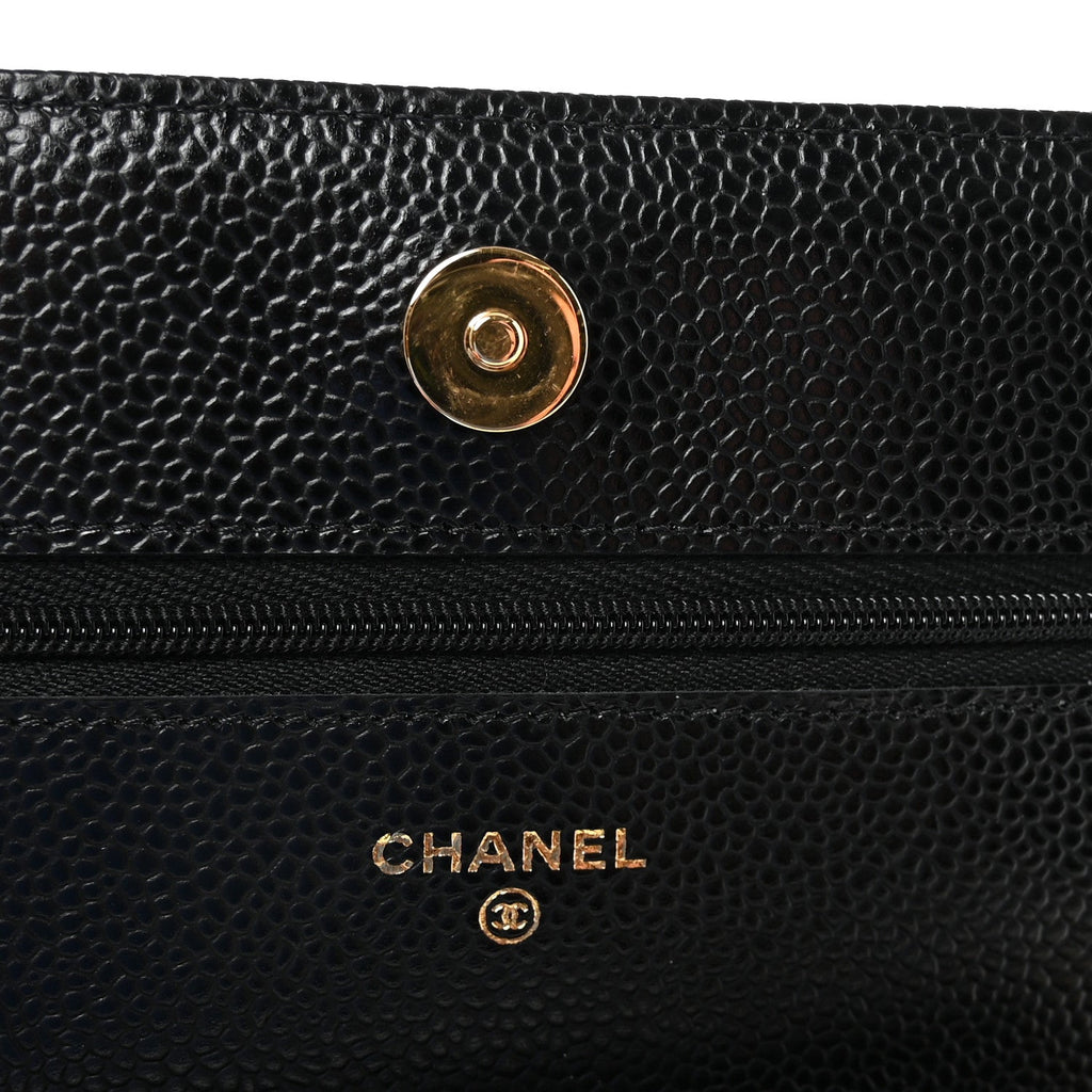 Chanel Caviar Quilted Wallet on Chain WOC Black