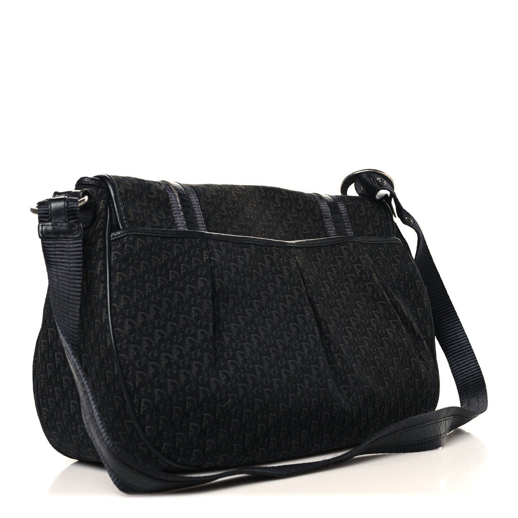 Christian Dior Canvas Diorissimo Buckle Messenger Black