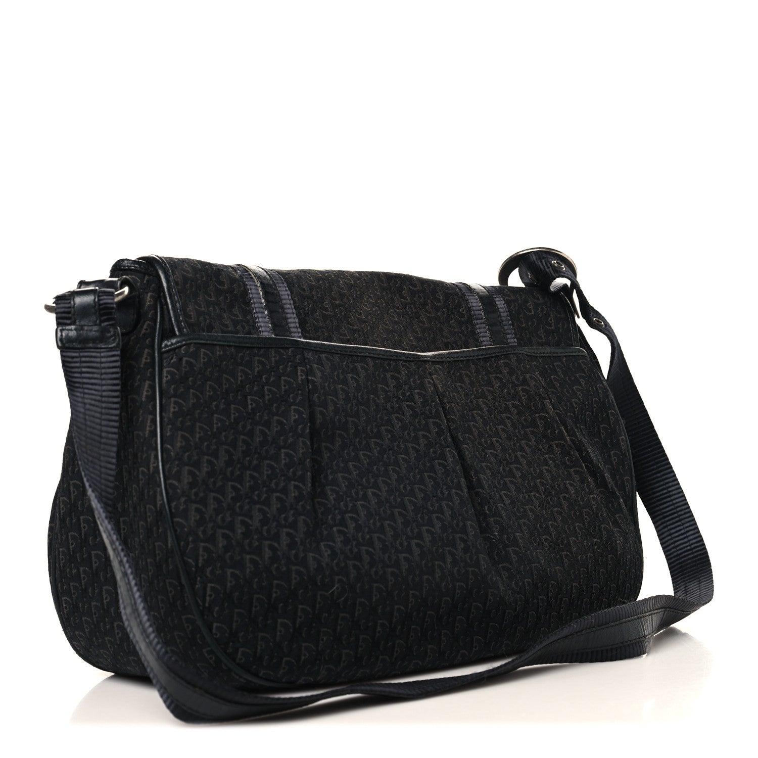 Christian Dior Canvas Diorissimo Buckle Messenger Black