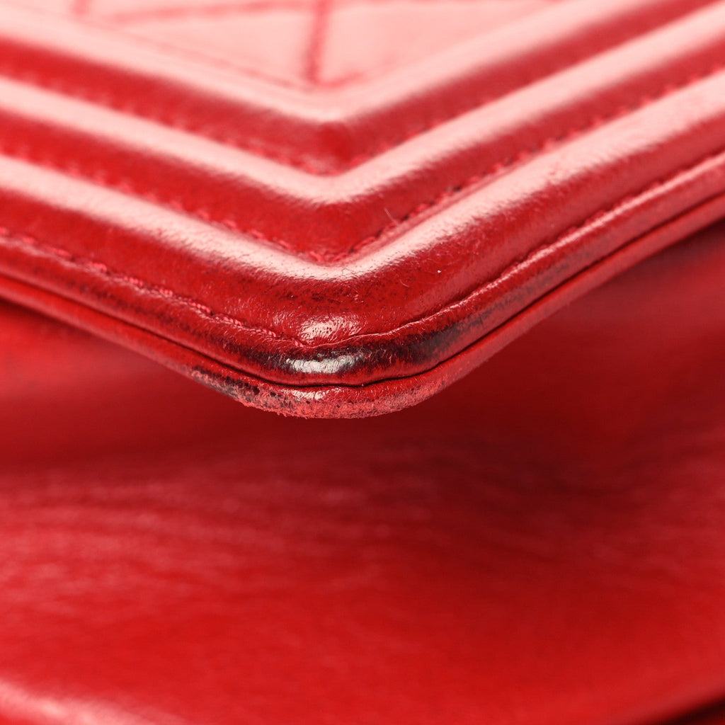 Chanel Lambskin Quilted New Medium Boy Flap Red