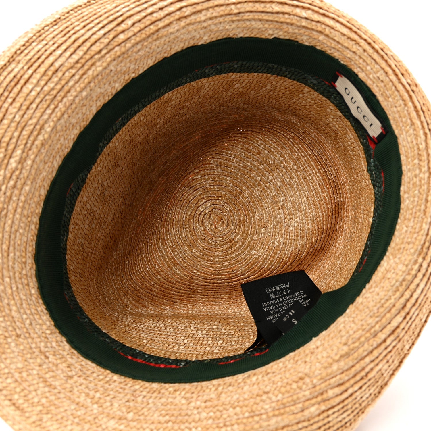 Gucci Abaca Straw Web Fedora Hat S