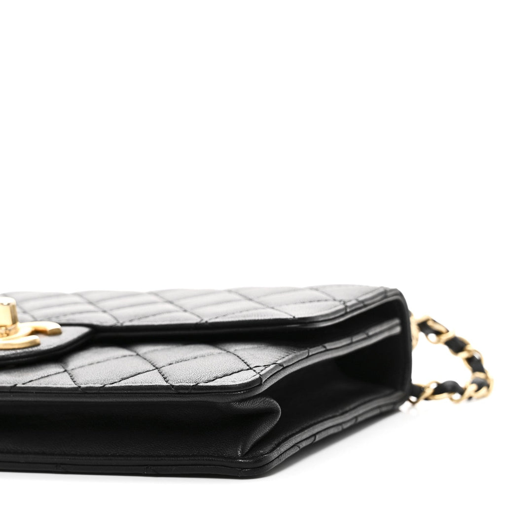 Chanel Goatskin Quilted Small Chic Pearls Flap Black