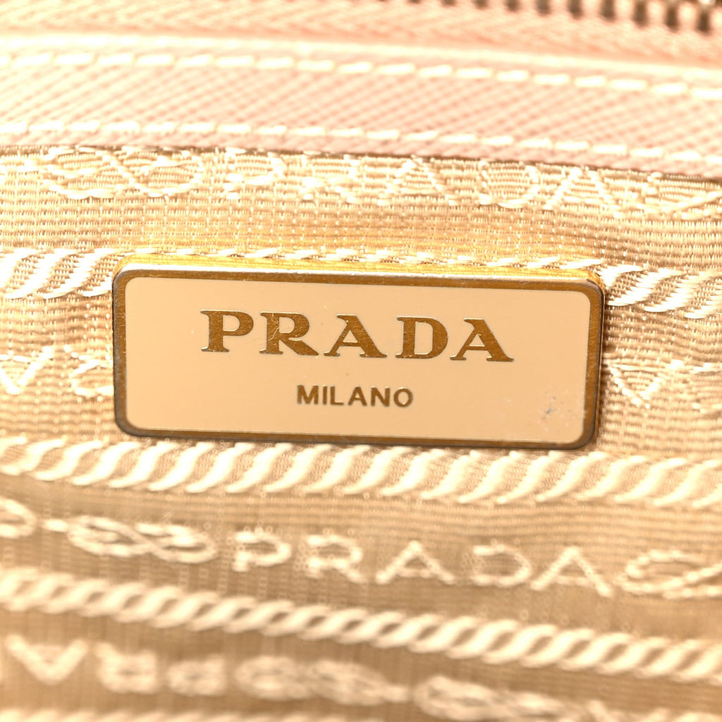 Prada Saffiano Small Galleria Double Zip Tote Cammeo