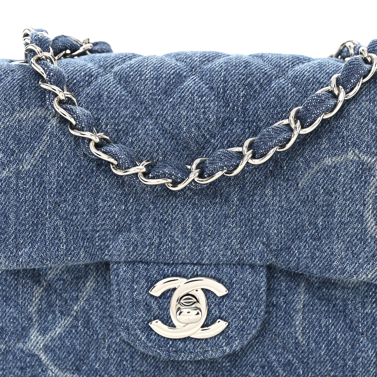 Chanel Denim CC Quilted Mini Square Flap Blue