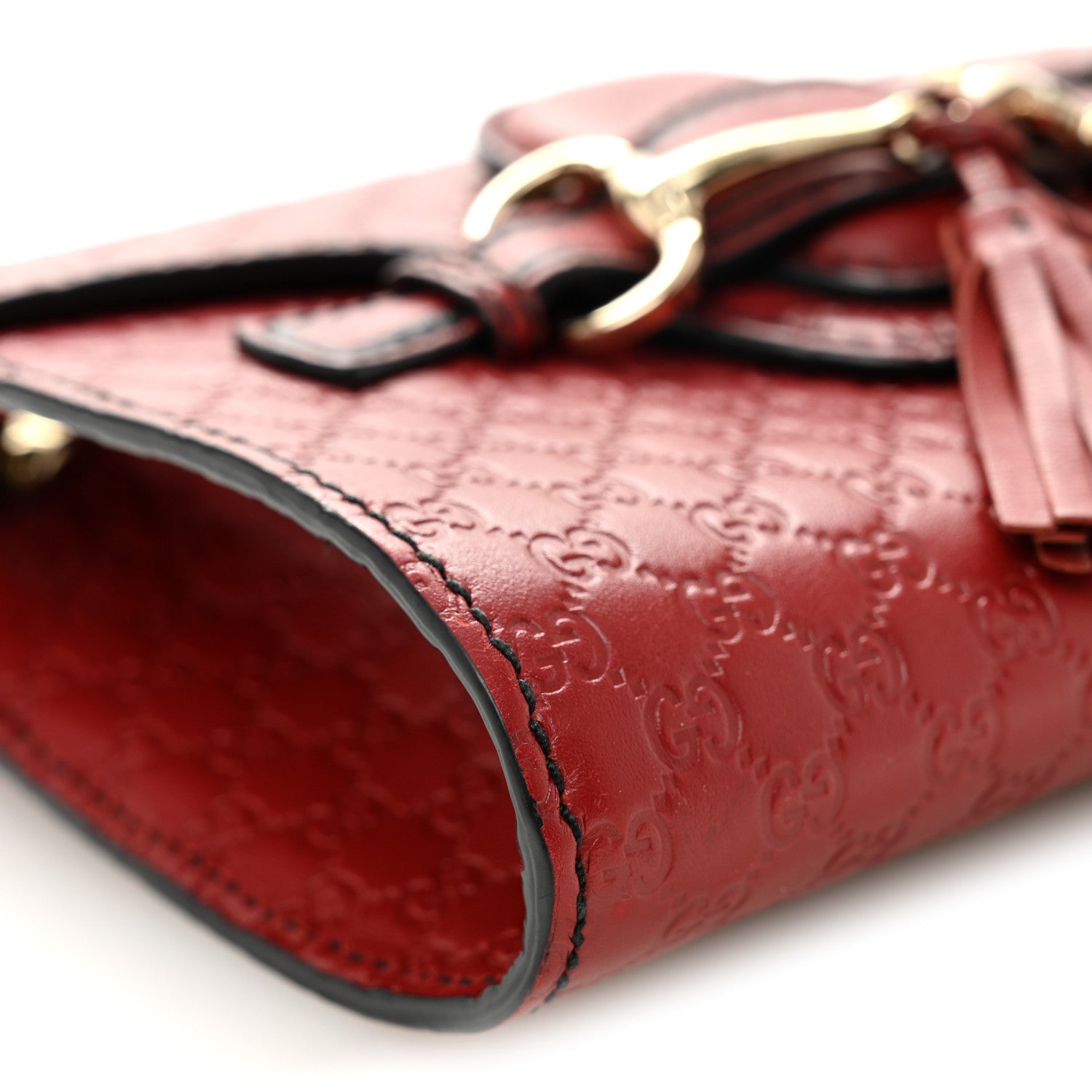 Gucci Soft Microguccissima Mini Emily Chain Shoulder Bag Rosso