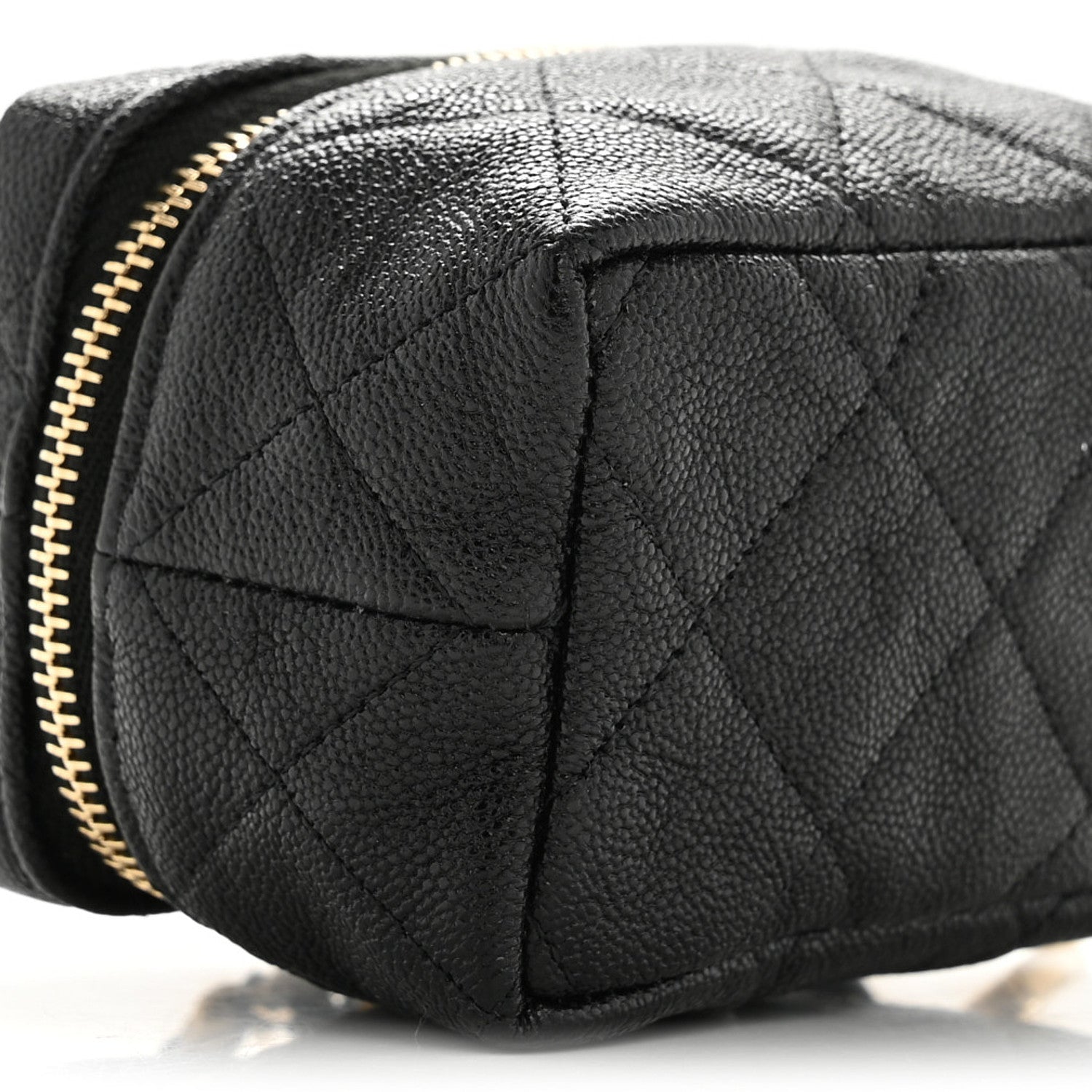 Chanel Caviar Quilted Mini Top Handle Vanity With Chain Black