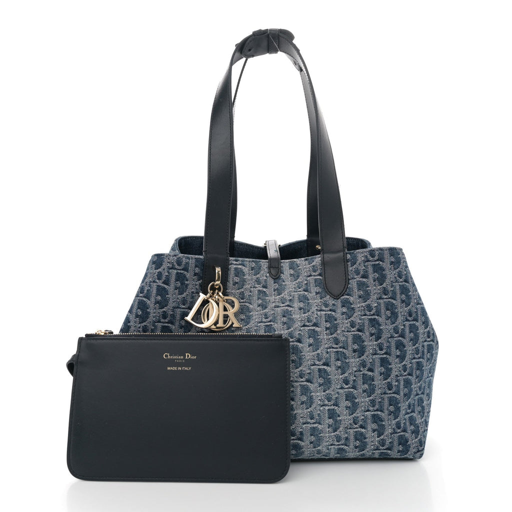 Christian Dior Denim Jacquard Oblique Medium Toujours Blue