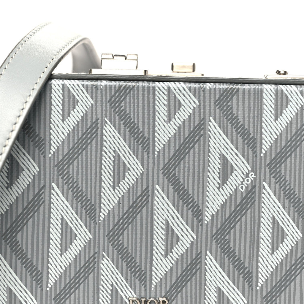Christian Dior Coated Canvas CD Diamond Lock Mini Case  Gray