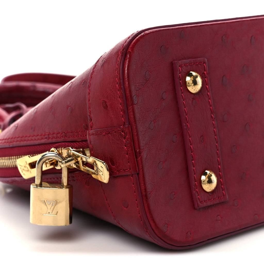 Louis Vuitton Ostrich Alma BB Red