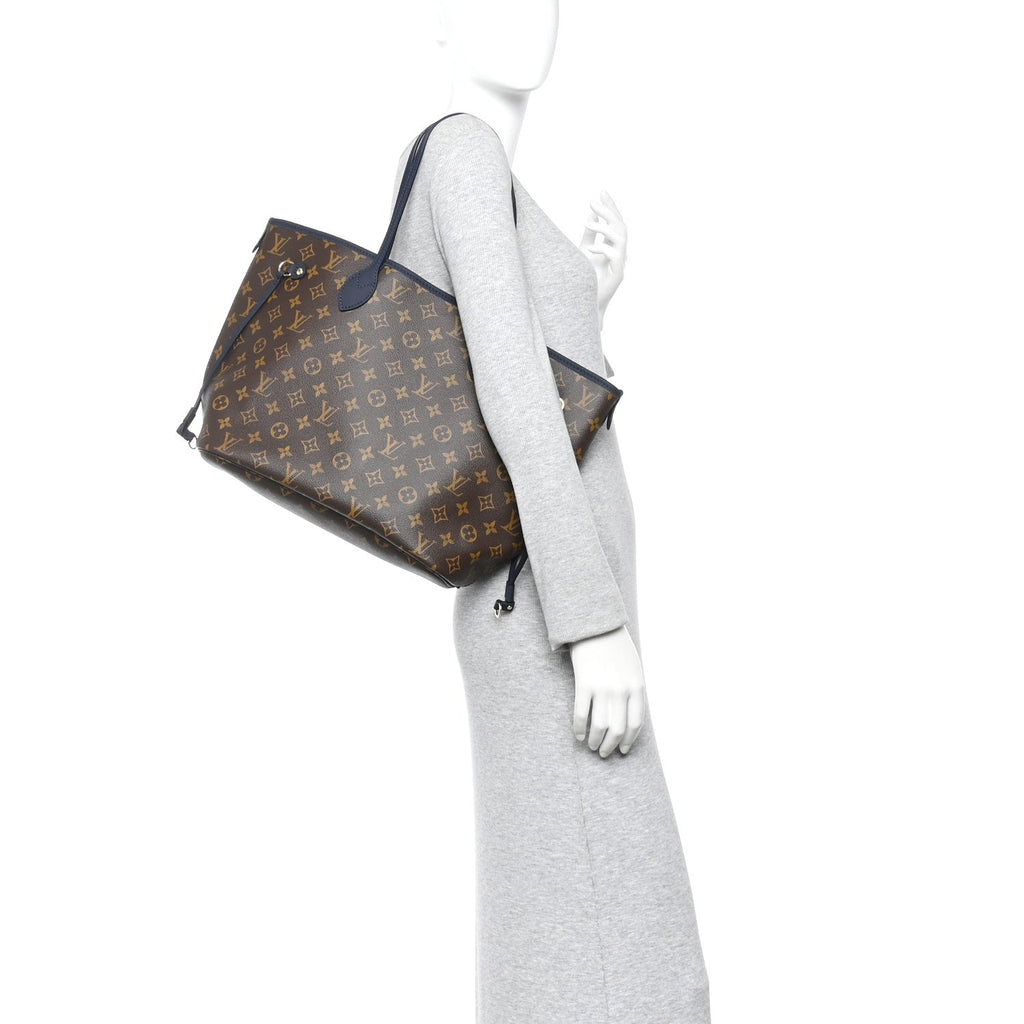 Louis Vuitton Monogram Calfskin Neo Neverfull Inside Out MM Navy